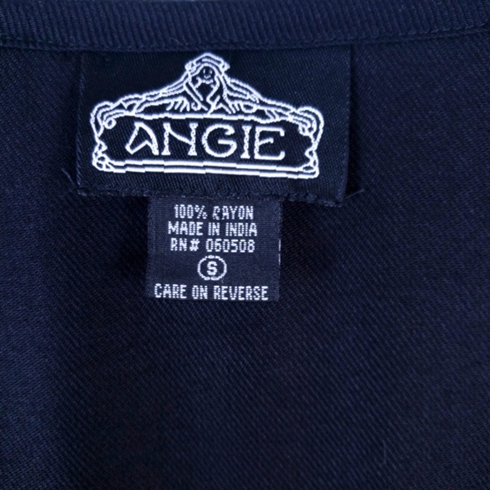 ANGIE Boho Embroidered Tassel Ruffles Dress Black - Picture 3 of 8